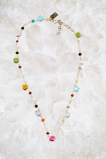 colored semi precious gemstone necklace